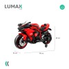 Moto a Batería Barry con ruedas luces música y usb Rojo