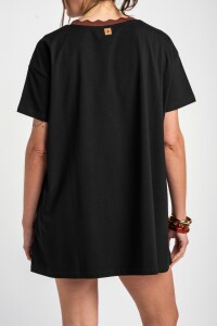 Vestido Manga Corta Negro
