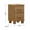 Mesa De Luz Bronze Freijo 2 Cajones 1137FN Mesa De Luz Bronze Freijo 2 Cajones 1137FN