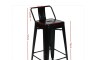 Taburete Con Respaldo - Tolix Negro