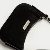 Cartera al hombro Mia en cuero gamuza Negro