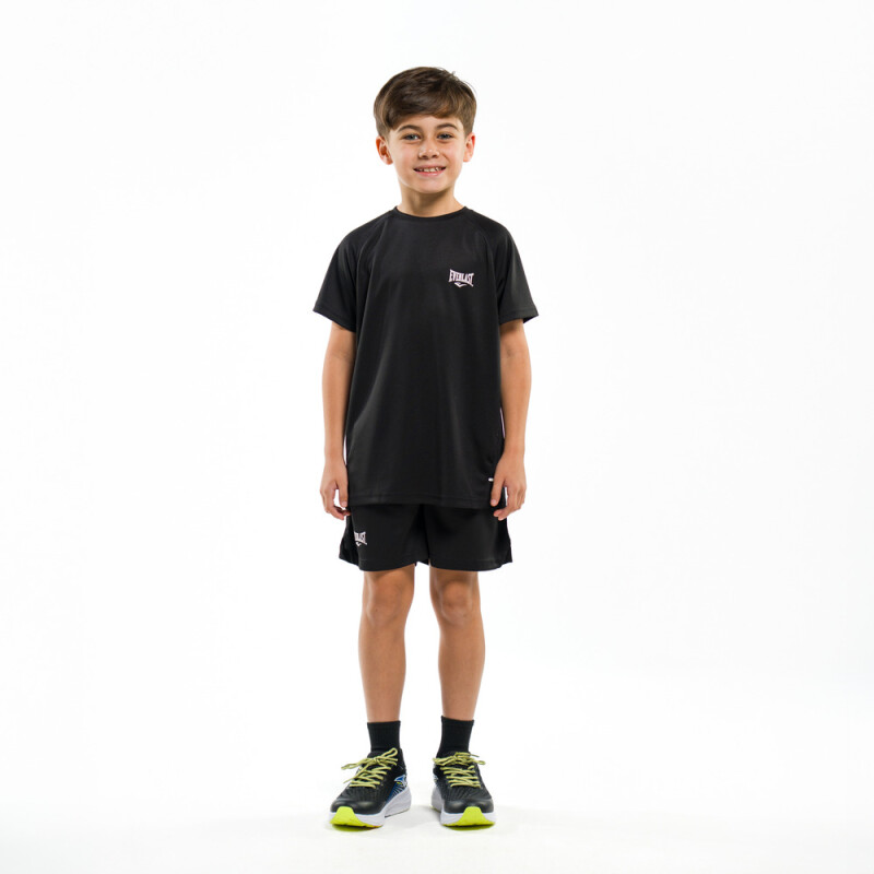 SHORT BOYS POLY LOGO-BK NEGRO