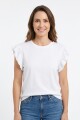 Remera m/c con volados BLANCO