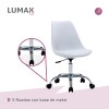 Silla Eames para oficina con rueditas y altura ajustable Blanco