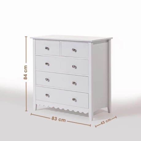 Cómoda cajonera 5 cajones - Madera maciza / mdf Cómoda cajonera 5 cajones - Madera maciza / mdf