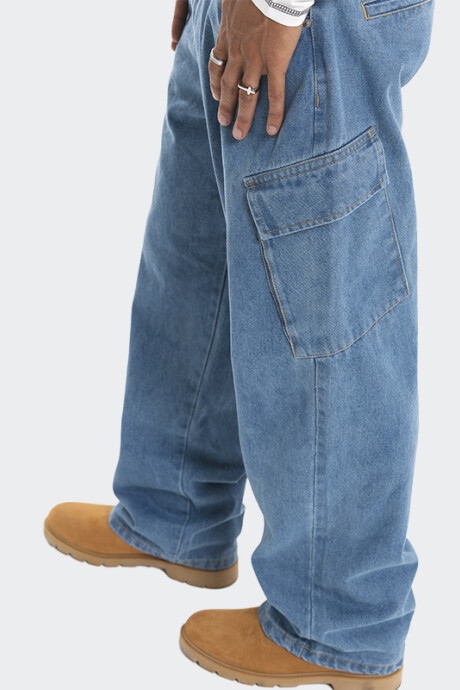 Pantalón Pulau Denim Cargo Azul