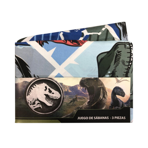 Juego Sábanas Infantil Jurassic World 1 Plaza 100% Microfibra VERDE