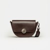 Bandolera The Circle en cuero liso Marron