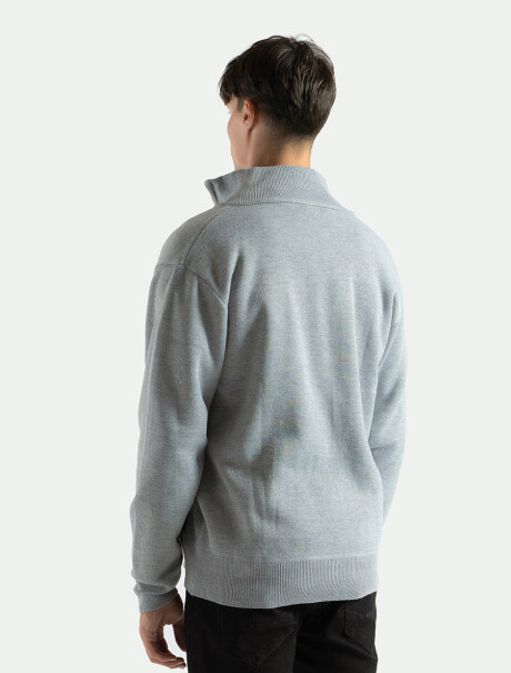 Campera de Punto C/Cierre Osaka Gris Claro
