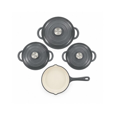 SET DE OLLAS DE HIERRO FUNDIDO FIRE KING 7 PCS GRIS SET DE OLLAS DE HIERRO FUNDIDO FIRE KING 7 PCS GRIS