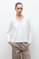 Sweater con encaje crudo