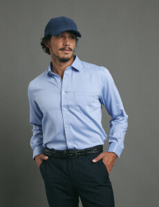 012581 CAMISA HARRINGTON LABEL Azul