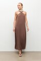 Maxi vestido halter chocolate