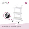 Carrito Organizador 3 Niveles Multiuso con Ruedas Blanco
