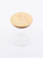 FRASCO VIDRIO TAPA BAMBOO TRANSPARENTE
