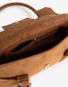 City Cartera Baguette Gamuzada - Marron Suela
