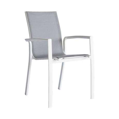 SILLA COMEDOR EXTERIOR ALUMINIO-Y-TEXTILINA GRIS PACIFIC