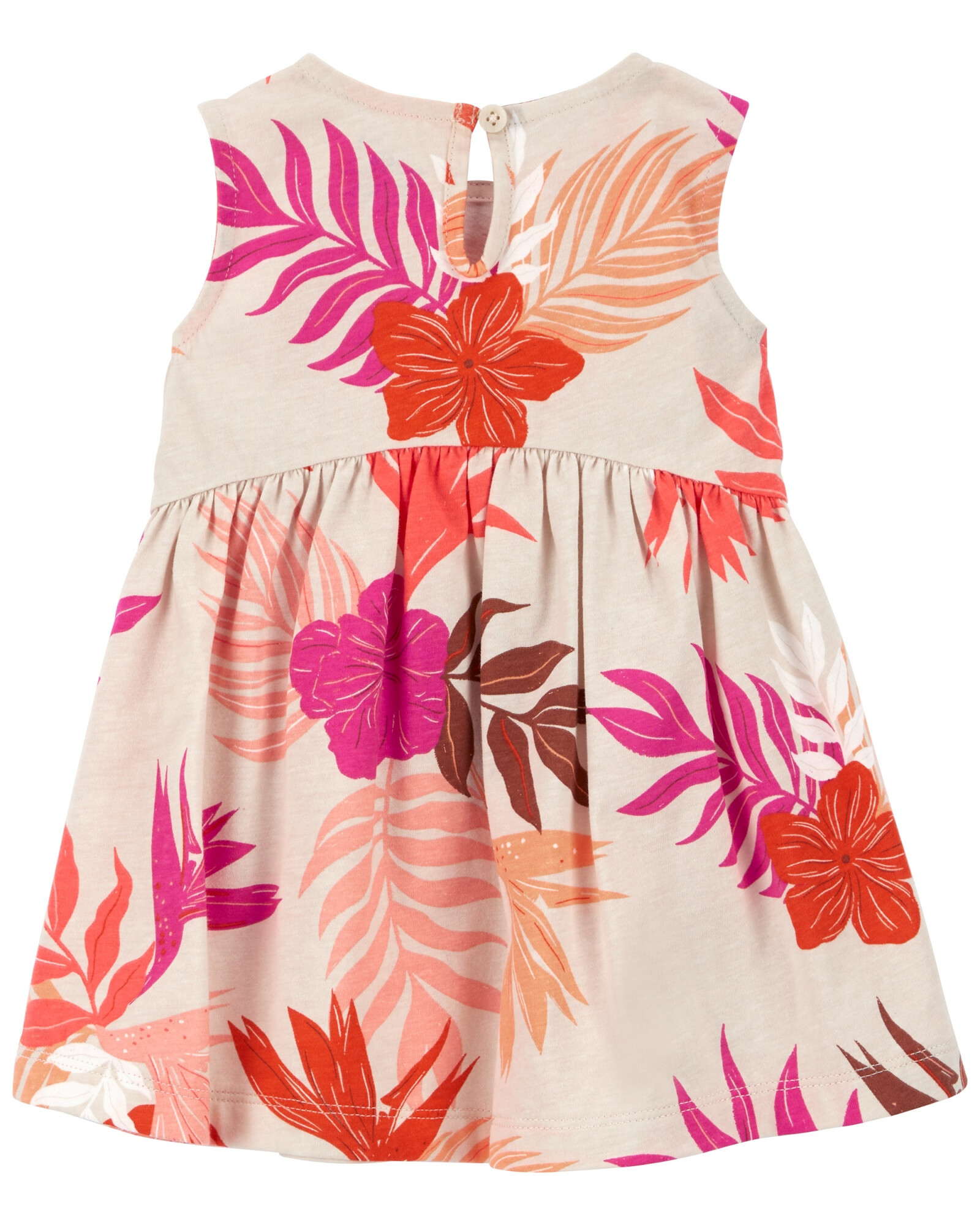 Set dos piezas de algodón, vestido y monito bombachudo Sin color
