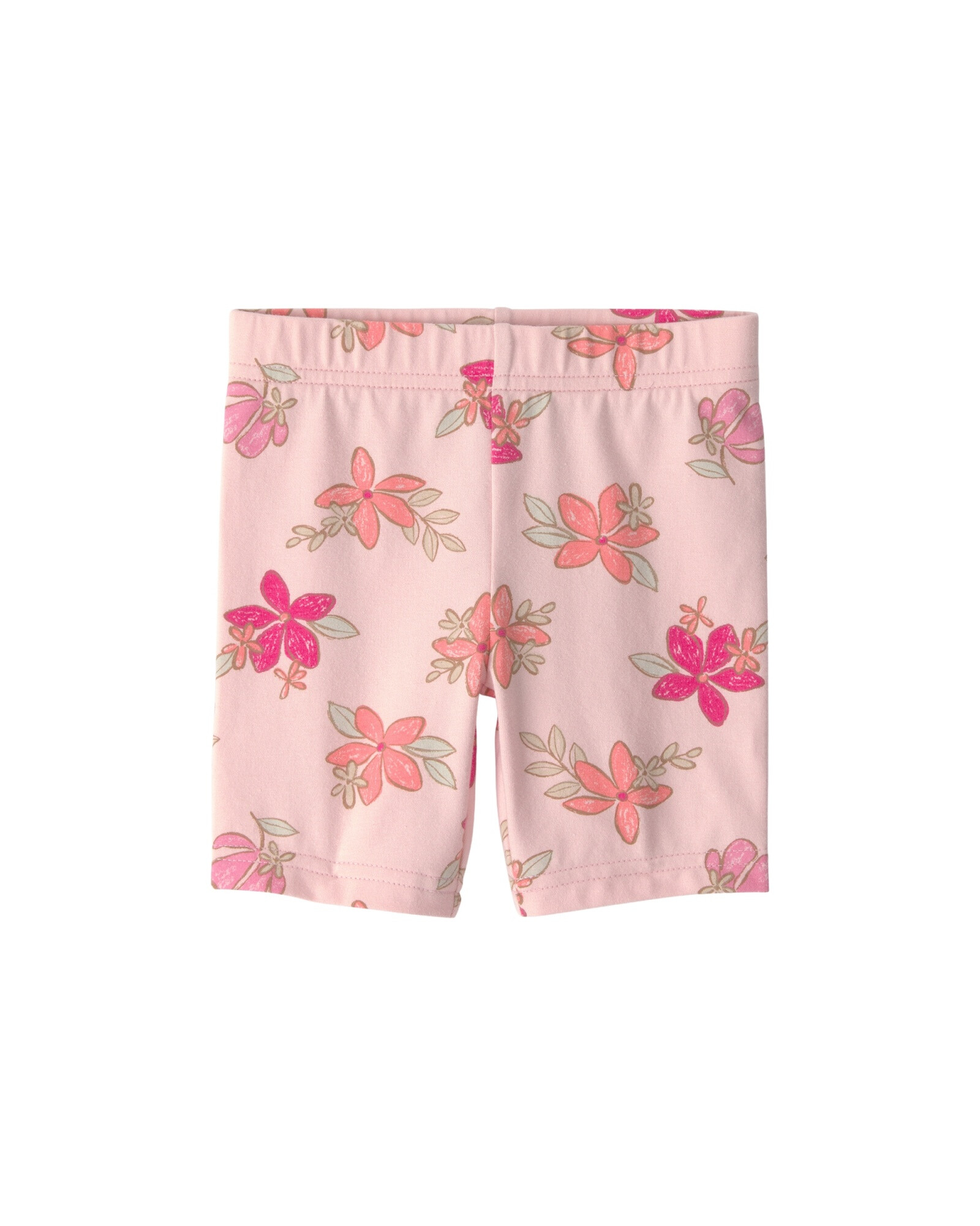Short ciclista de algodón, rosado, diseño floral Sin color