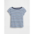 SS CAP SLV FITTED TEE_STRIPE BLUE STRIPE