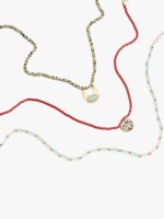 Set De Collares Con Cuentas De Piedras multicolor
