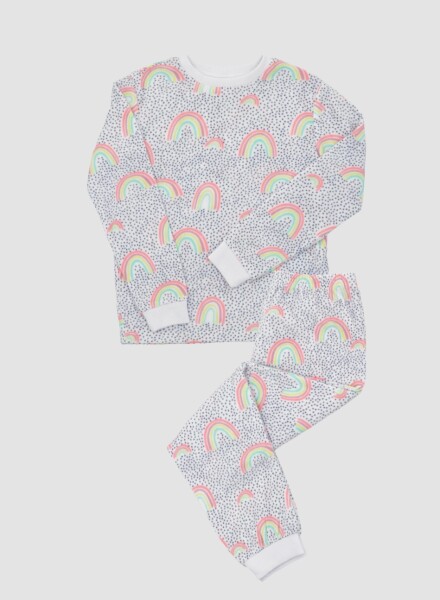 Pijama infantil polar arcoiris Marfil