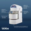 Amasadora Industrial 12 kg con Timer VAM-30T Amasadora Industrial 12 kg con Timer VAM-30T