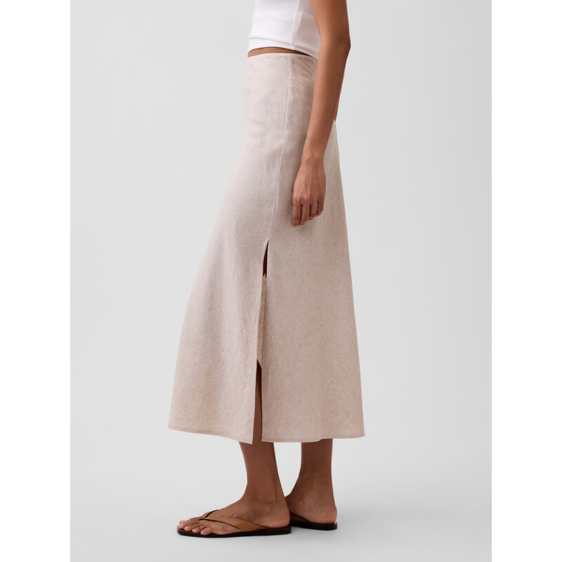 MAXI SLIP SKIRT - LINEN FLAX LINEN