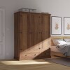 Ropero 3 Puertas 2 Cajones Madera - Linea Mexicana Oscuro