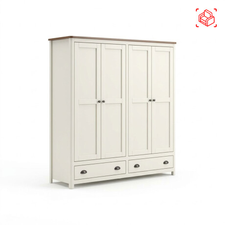 PLACARD ROPERO 4 PUERTAS MADERA NATURAL-BEIGE TOPAZIO