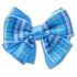 Blue Plaid Bow Multicolor