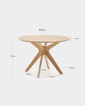 Mesa redonda Naanim de chapa de roble Ø 100 cm