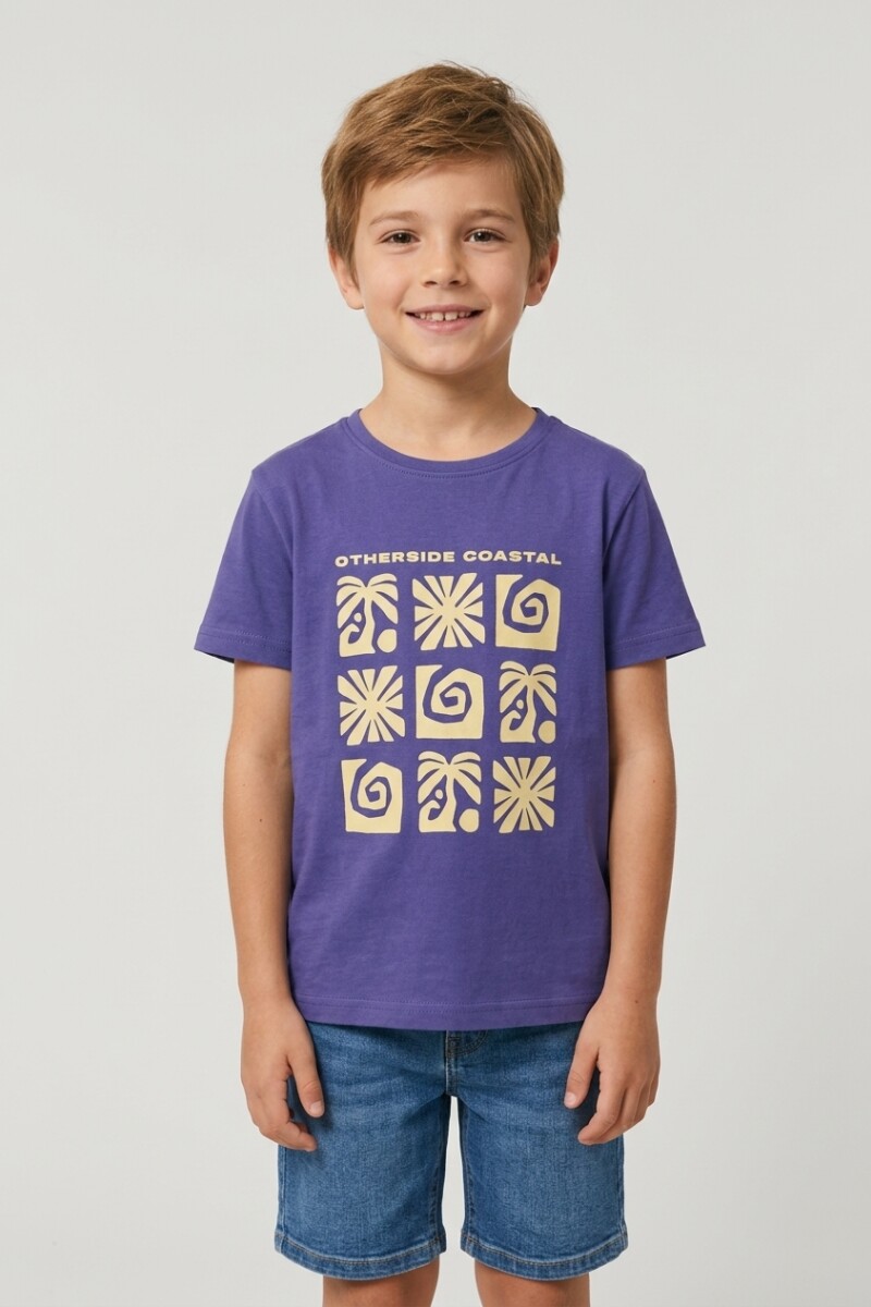 Remera m/c estampada Coastal AZUL MARINO