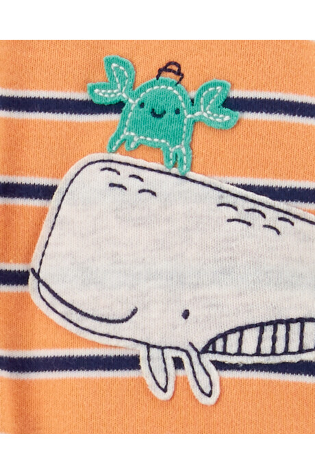 Pijama una pieza de algodón con pie y doble cierre Sin color