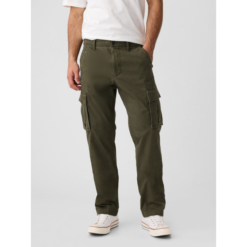 V-STRAIGHT CARGO PANT BLACK MOSS