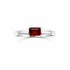 Anillo Cuadrado-Plata rodinada-Piedra Rubi-AN2021 conpiedra