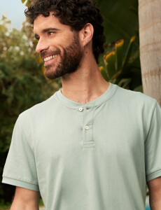 520677 T-SHIRT HARRINGTON LABEL Verde Agua