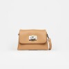 Mini bag Leisure en efecto cuero graneado Camel