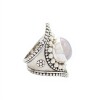 Anillo Circulo-Plata 925-Piedra Cuarzo rosa-AN3933 conpiedra