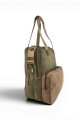 Bolso porta laptop de lona Verde con Marrón