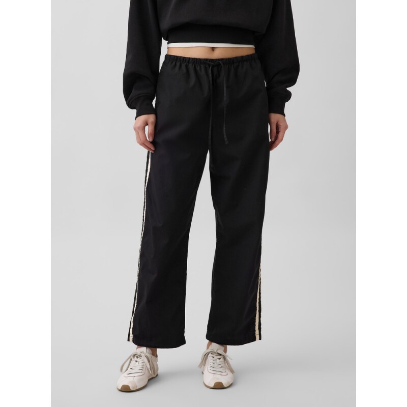 POPLIN SIDE STRIPE PANT TRUE BLACK