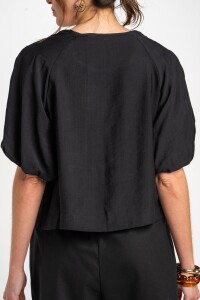 Blusa Mangas Balloon Negro