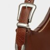 Cartera al hombro Bamboo en cuero graneado Tabaco