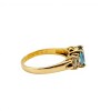 Anillo Halo-Oro Bajo-Piedra Agua marina y Zirconia-AN8158 conpiedra