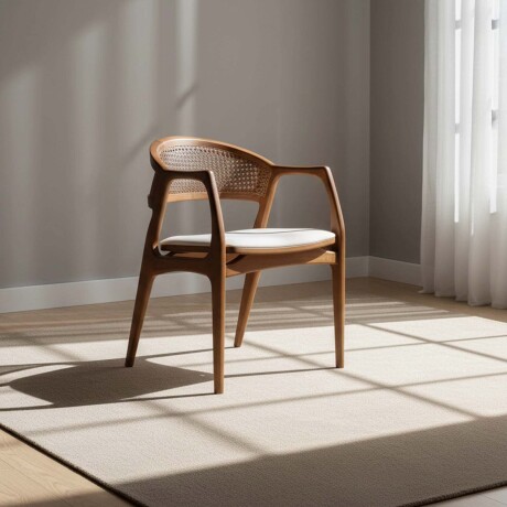 SILLA DE COMEDOR MADERA-Y-TELA NATURAL-BEIGE CARLO