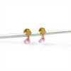 Caravanas Flor y Lagrima Zirconia rosa - Oro bajo - Zirconias rosa y blanca - CA8163 conpiedra