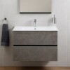 Mueble de baño suspendido Gris Claro 80 cm con bacha de loza Mueble De Baño Suspendido Gris Claro 80 Cm Con Bacha De Loza