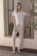 Conjunto de Pijama de Viscosa. Rosa y Natural.