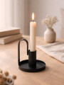 CANDELABRO LILY METAL NEGRO