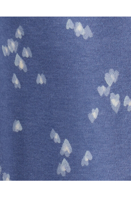 Pantalón de algodón, azul, diseño corazones Sin color